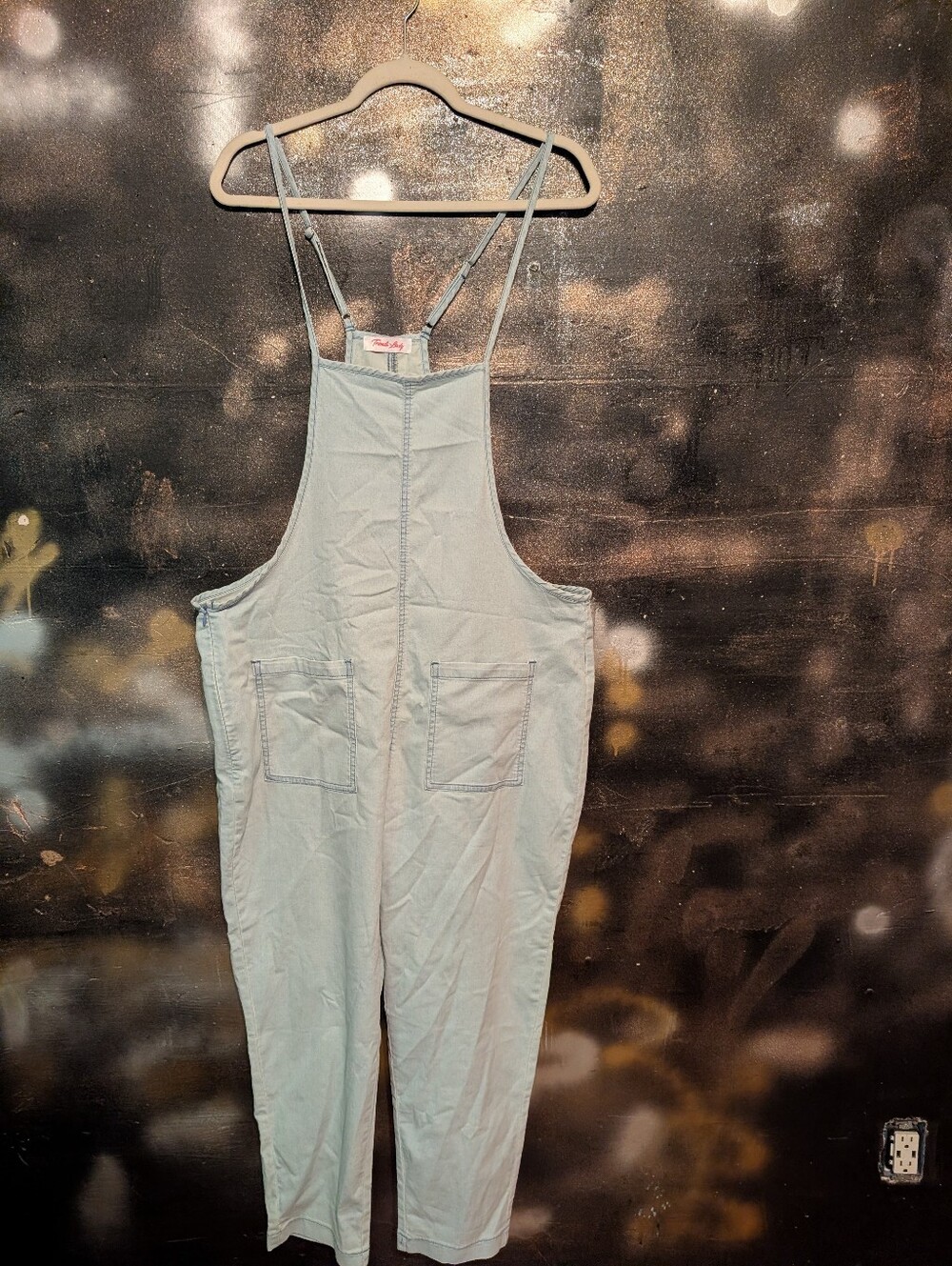 Light Blue Women's Cotton Overalls Jumpsuit
